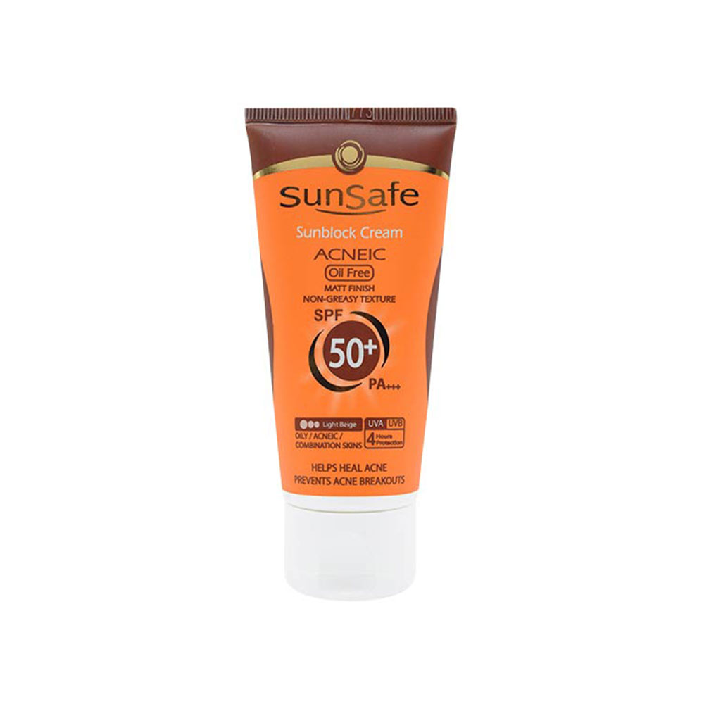 تصویر  کرم ضد آفتاب SPF 50 فاقد چربی سان سیف - بژ روشن