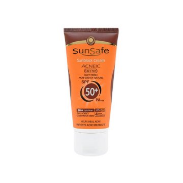 تصویر  کرم ضد آفتاب SPF 50 فاقد چربی سان سیف - بژ روشن