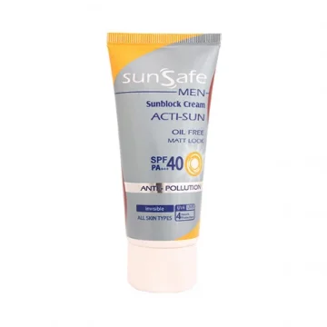 تصویر  کرم ضد آفتاب آقایان SPF 40 سان سیف - بی رنگ