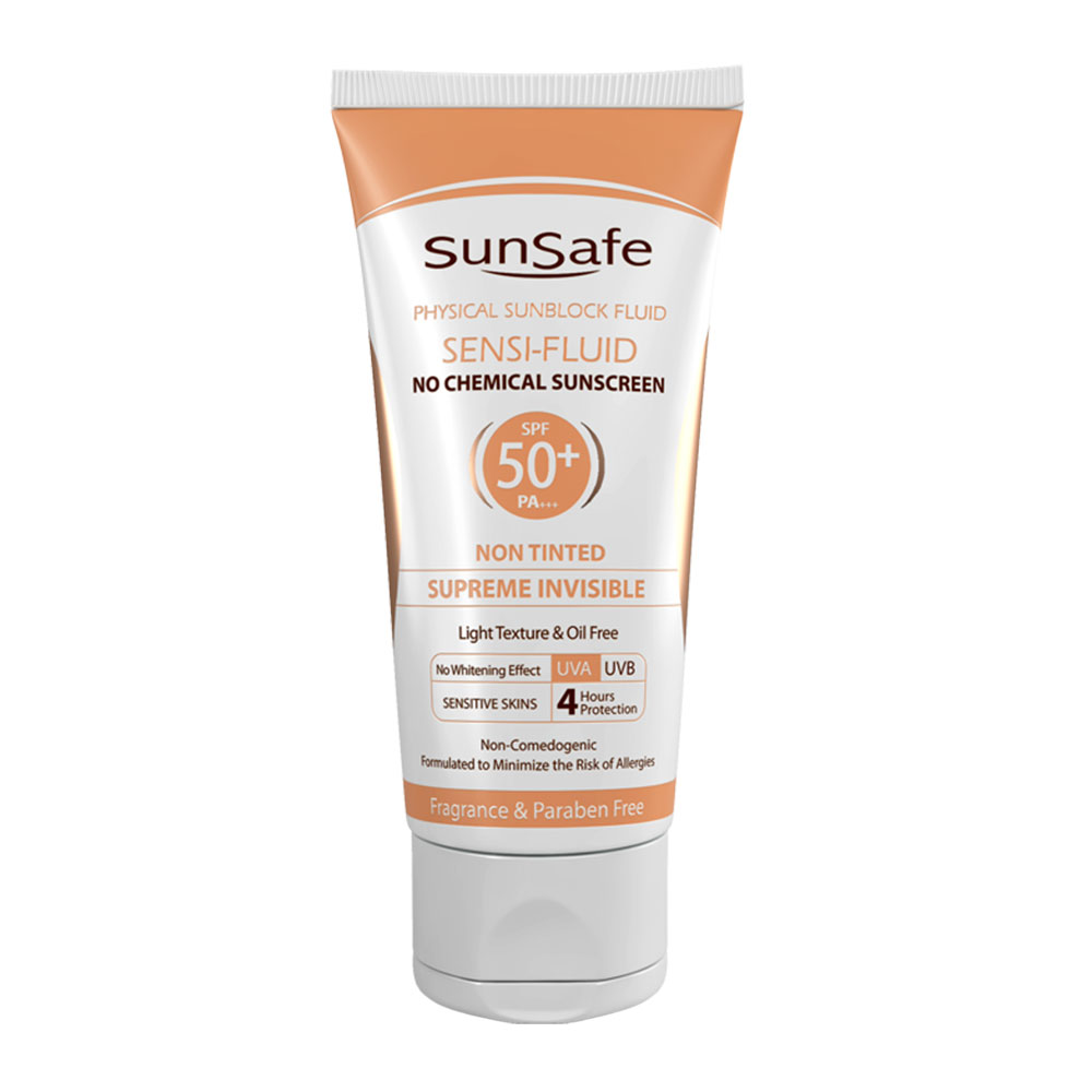 تصویر  فلوئید ضد آفتاب فیزیکال SPF 50 سان سیف - بی رنگ