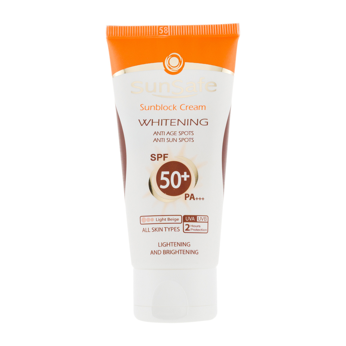تصویر  کرم ضد آفتاب روشن کننده SPF 50 سان سیف - بژ روشن