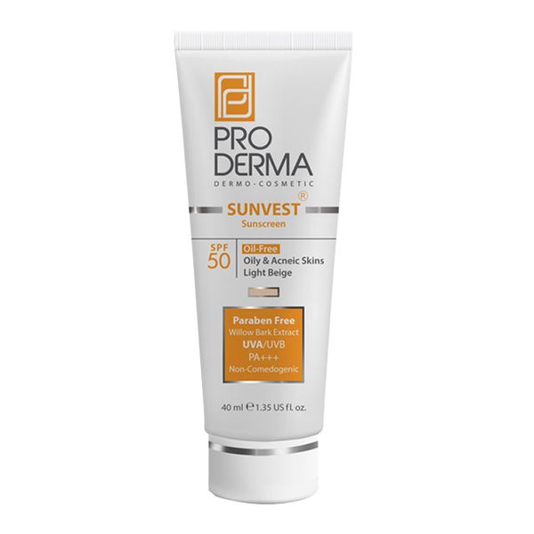 تصویر  کرم ضد آفتاب SPF50 فاقد چربی پرودرما - بژ روشن