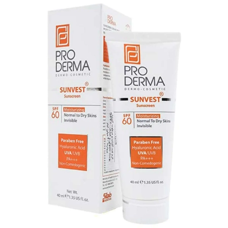 تصویر  کرم ضد آفتاب و مرطوب کننده SPF60 پرودرما - بی رنگ 