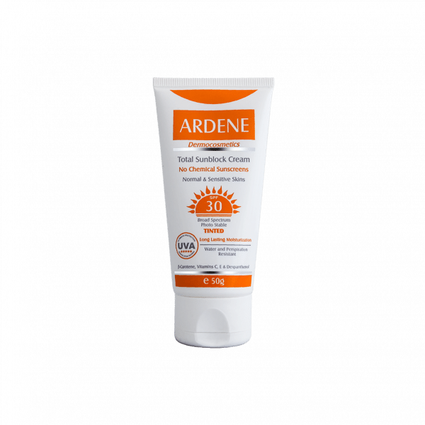 تصویر  کرم ضد آفتاب SPF30 فاقد جاذب شیمیایی آردن - رنگی 
