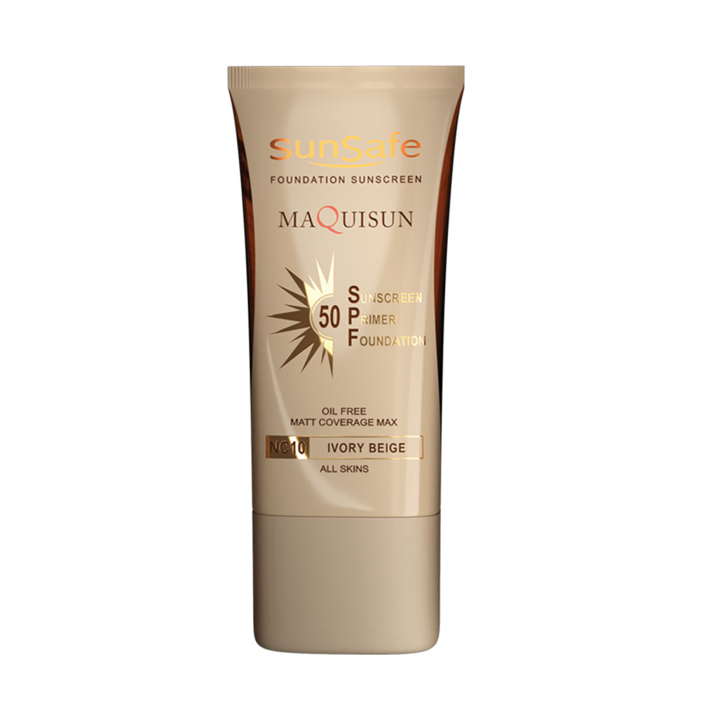 تصویر  کرم ضد آفتاب SPF50 پودری و پرایمری سان سیف - بژ عاجی 