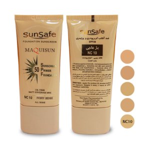 تصویر  کرم ضد آفتاب SPF50 پودری و پرایمری سان سیف - بژ ابریشمی
