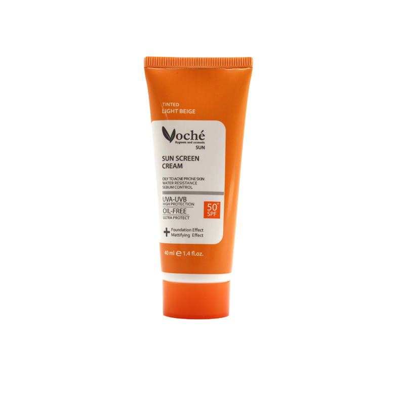 تصویر  کرم ضد آفتاب SPF50 فاقد چربی پوست چرب وچه - بژ روشن