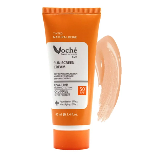 تصویر  کرم ضد آفتاب SPF50 پوست چرب وچه - بژ طبیعی