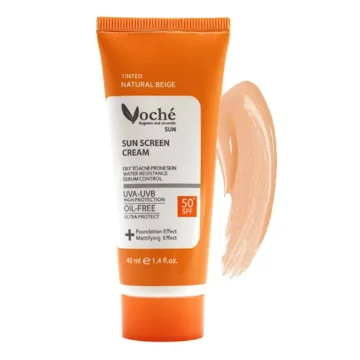 تصویر  کرم ضد آفتاب SPF50 پوست چرب وچه - بژ طبیعی