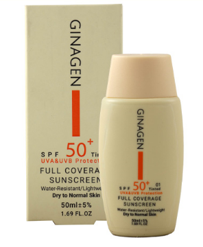 تصویر  کرم ضد آفتاب SPF 50 پوست خشک ژیناژن - رنگی 01