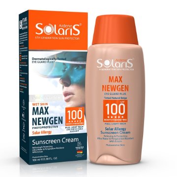 تصویر  کرم ضد آفتاب حساس به نور SPF100 آلرژی مکس نیوژن آردن سولاریس - بژ طبیعی