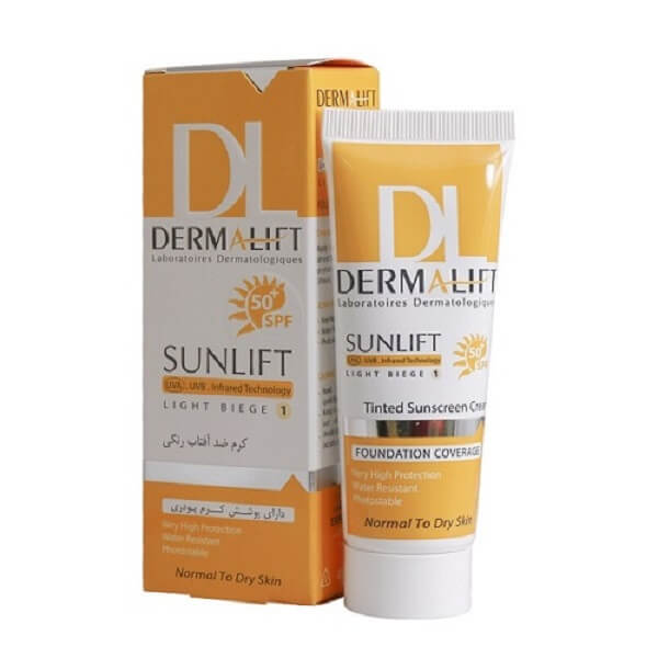 تصویر  کرم ضد آفتاب SPF 50 پوست نرمال تا خشک درمالیفت - بژ روشن