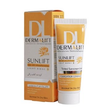 تصویر  کرم ضد آفتاب SPF 50 پوست نرمال تا خشک درمالیفت - بژ روشن