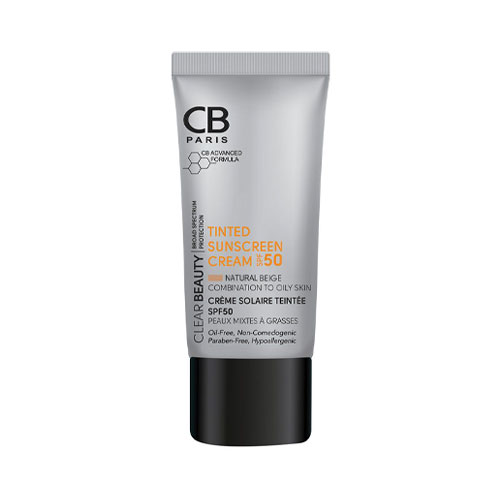 تصویر  کرم ضد آفتاب SPF50 فاقد چربی سی بی پاریس – بژ طبیعی