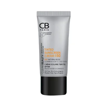 تصویر  کرم ضد آفتاب SPF50 فاقد چربی سی بی پاریس – بژ طبیعی