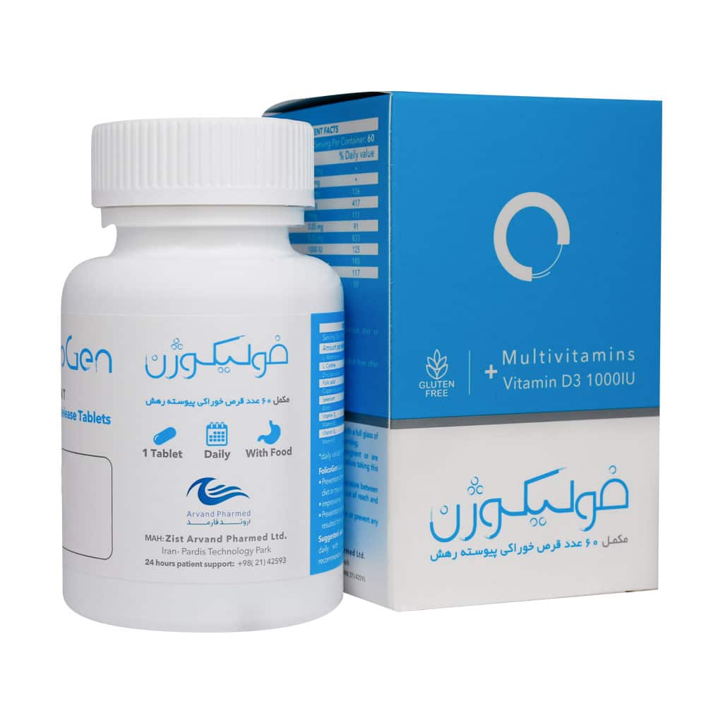 تصویر  قرص ضد ریزش مو فولیکوژن اروند فارمد - 60 عددی