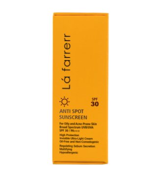 تصویر  کرم ضد آفتاب و ضد لک  SPF 30 لافارر پوست  چرب - بی رنگ