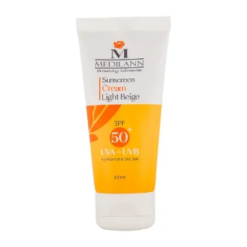 تصویر  کرم ضد آفتاب SPF 50 مدیلن پوست خشک و معمولی - بژ روشن
