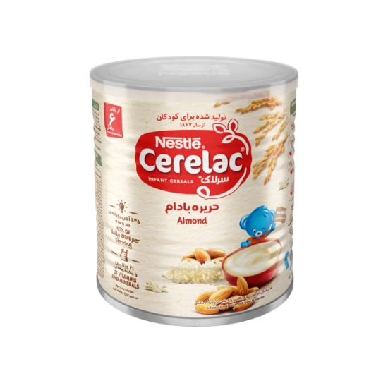 تصویر  مکمل غذای کودک سرلاک حریره بادام به همراه شیر نستله - از پایان 6 ماهگی