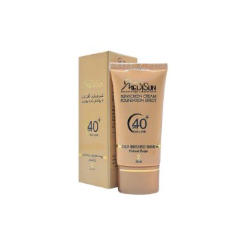 تصویر  کرم ضد آفتاب SPF 40 مدیسان با پوشش کرم پودر مناسب پوست چرب و حساس - بژ طبیعی