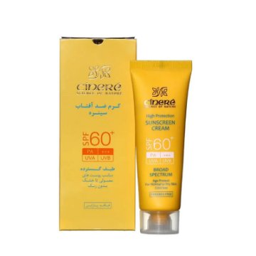 تصویر  کرم ضد آفتاب SPF60 سینره مناسب انواع پوست - بی رنگ