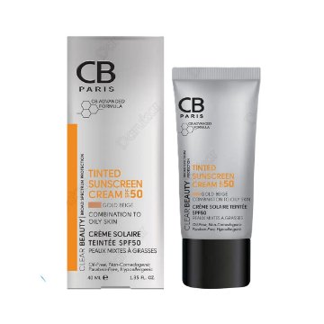 تصویر  کرم ضد آفتاب فاقد چربی SPF 50 سی بی پاریس - بژ طلایی