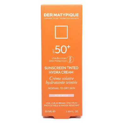 تصویر  کرم ضد آفتاب SPF50 پوست نرمال تا خشک درماتیپیک – رز بژ