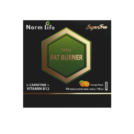 تصویر  ویال خوراکی کاهش وزن ال کارنیتین 1000 و ب12 وانا فت برنر نورم لایف - 10 عددی