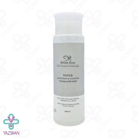تونر پاک کننده و روشن کننده پوست خشک دریم رز - 200 میلی لیتر
