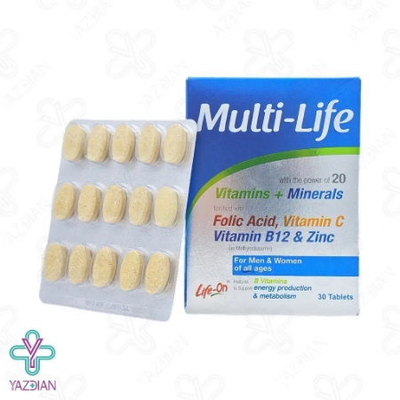 قرص مولتی ویتامین مینرال مولتی لایف لایف آن - 30 عددی