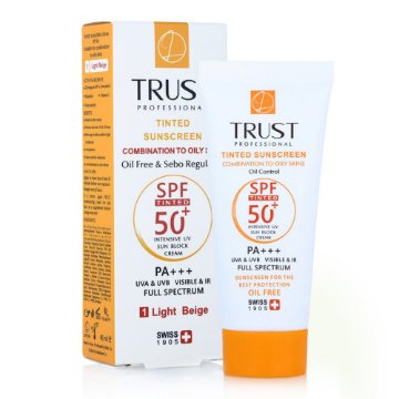 تصویر  کرم ضد آفتاب SPF 50 پوست چرب و مختلط  تراست - بژ روشن