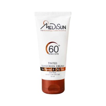 تصویر  کرم ضد آفتاب SPF60 فاقد چربی مدیسان - رنگی
