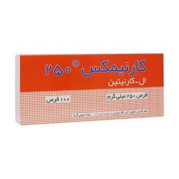 تصویر  قرص ال کارنیتین 250 کارنیمکس شهر دارو - 100 عددی