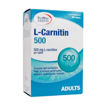تصویر  قرص ال کارنیتین 500 میلی گرم یوروویتال - 60 عددی 