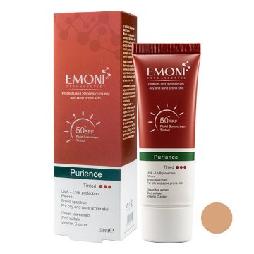 تصویر  کرم فلوئید ضد آفتاب SPF50 پوست چرب امونی - رنگی
