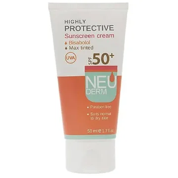 تصویر  کرم ضد آفتاب SPF 50 پوست خشک نئودرم - بژ تیره
