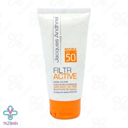 کرم ضد آفتاب SPF50 فاقد چربی پوست خشک و معمولی ژاک آندرل - بی رنگ