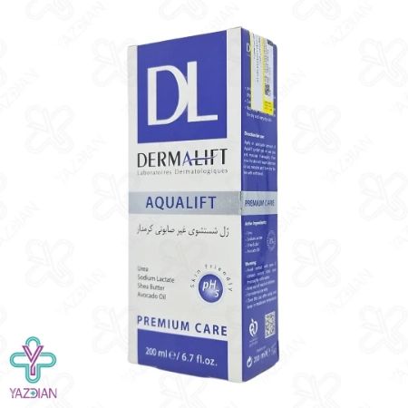 ژل شستشوی غیر صابونی کرمدار آکوالیفت درمالیفت مناسب پوست های خشک - 200 میلی لیتر	