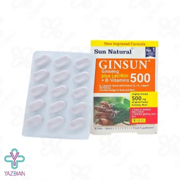قرص تقویتی جینسان 500 سان نچرال حاوی جینسینگ - 30 عددی	