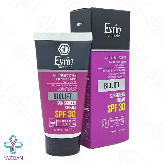 تصویر  کرم ضد آفتاب ضد چروک SPF30 بایولیفت اورین – بی رنگ