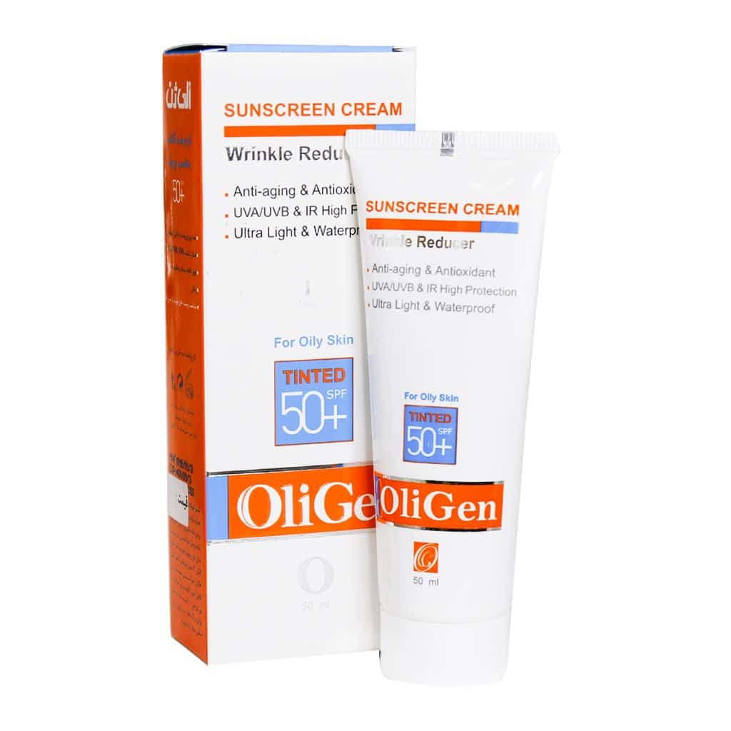 تصویر  کرم ضد آفتاب و ضد چروک SPF50 الی ژن مناسب پوست چرب - رنگی