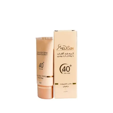 تصویر  کرم ضد آفتاب SPF 40 مدیسان با پوشش کرم پودر مناسب انواع پوست - بژ طبیعی