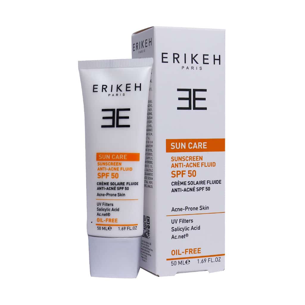تصویر  فلوئید ضد آفتاب SPF50 فاقد چربی اریکه  - بی رنگ