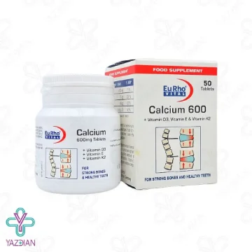 قرص مفاصل کلسیم 600 ویتامین د3 یوروویتال - 50 عددی