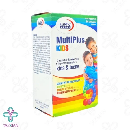قرص جویدنی مولتی ویتامین پلاس کودکان یوروویتال - 60 عددی	