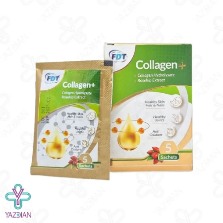 ساشه کلاژن پلاس تقویت پوست مو و ناخن فرنوش دارو طب - 5 عددی	