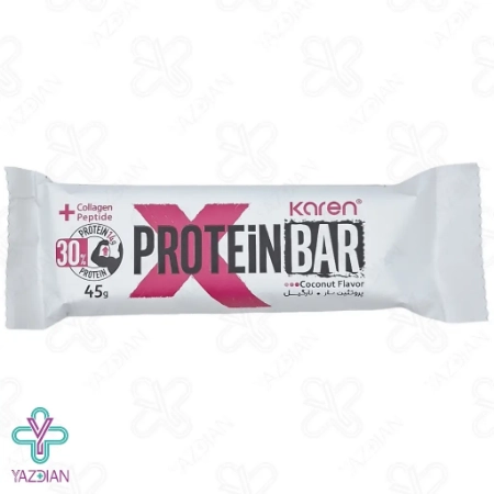 شکلات مغزدار پروتئین بار کارن طعم نارگیلی - 45 گرم