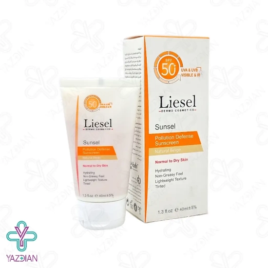 کرم ضد آفتاب SPF50 پوست خشک لایسل - بژ طبیعی	