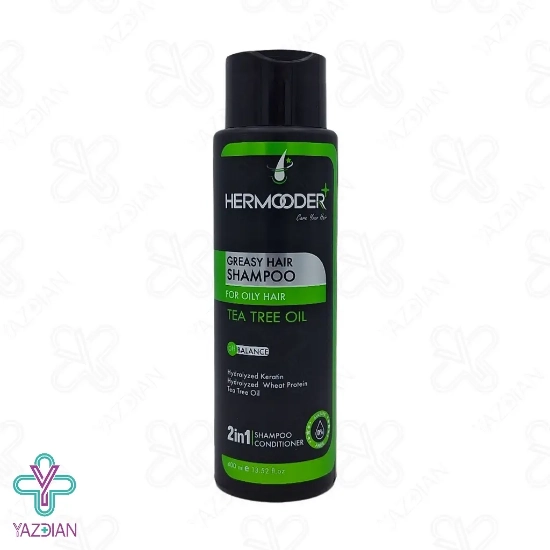 شامپو موهای چرب (tea tree) هرمودر پلاس - 400 میلی لیتر	