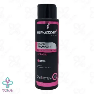 شامپو تقویت کننده و ترمیم کننده کراتینه هرمودر پلاس - 400 میلی لیتر	